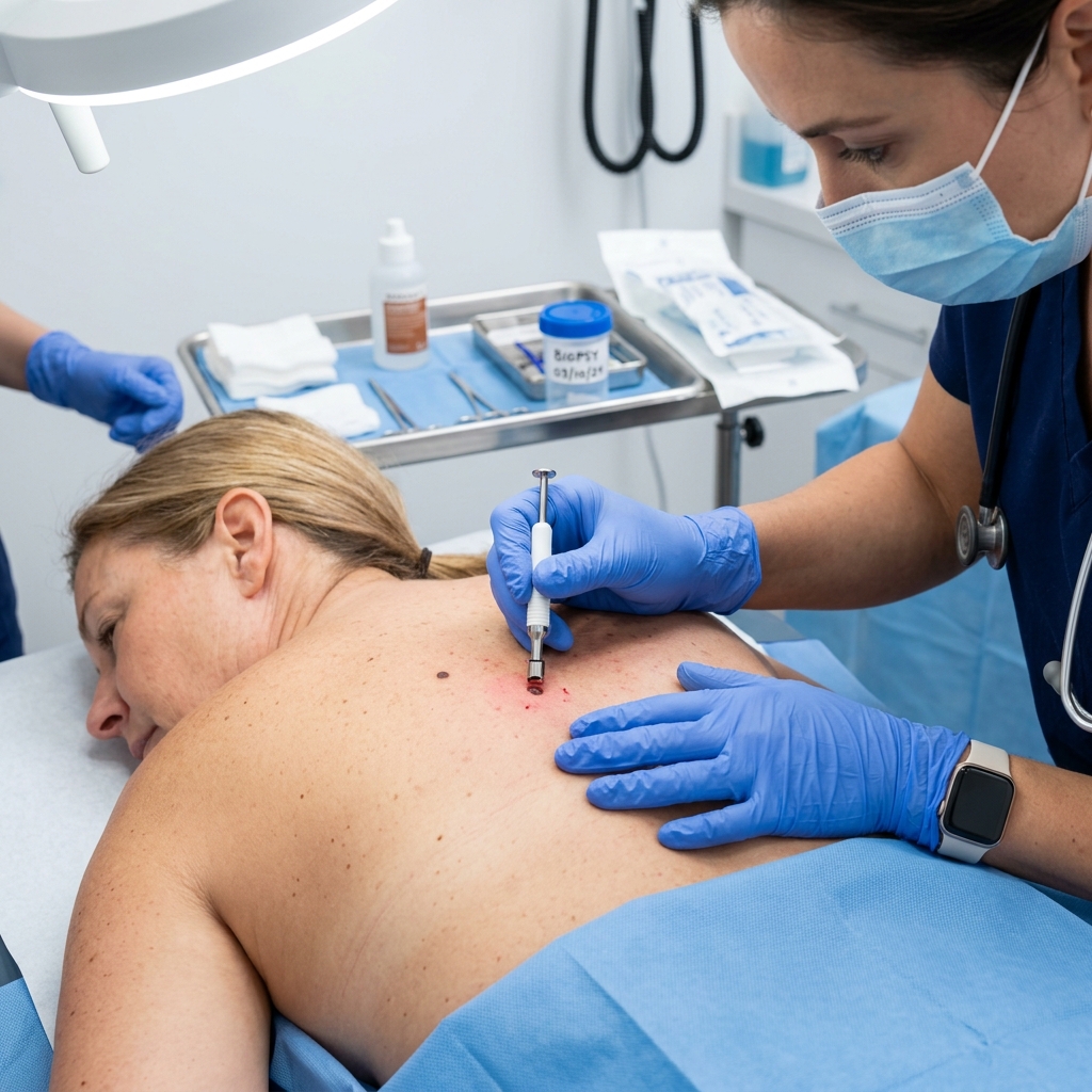 Biopsia de Piel con Sacabocados